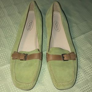 Talbots Women’s Lime Green Leather Suede Loafers